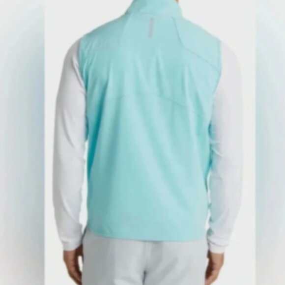 NWT Peter Millar Turquoise Flex Adapt Full-Zip Vest, No club logos LG MSRP $220 - Picture 2 of 9